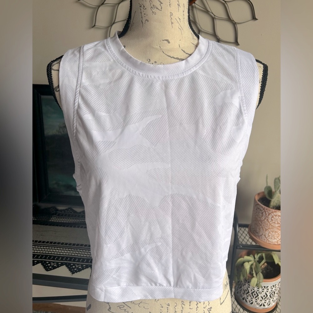 SHEIN White Mesh Muscle Tee